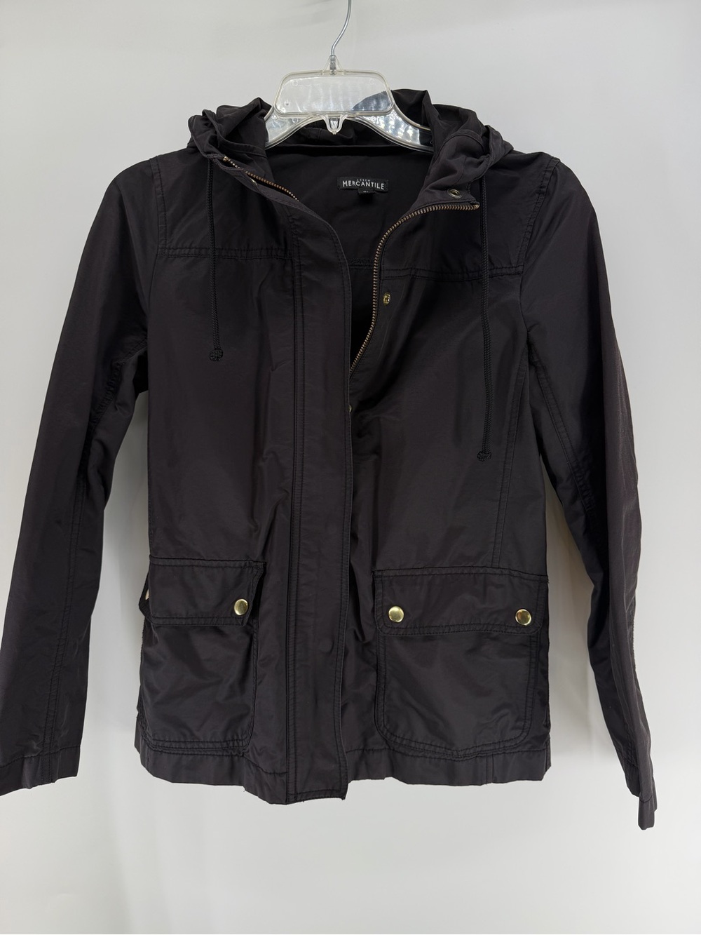 J. Crew Mercantile Black Field Jacket with Hood. Women’s XS